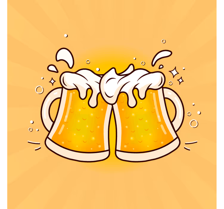 živjeli s čašama pivskih prostirki - TenStickers
