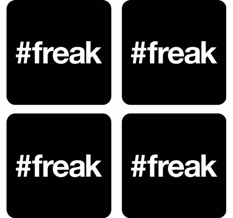 Podmetač za čaše nakaza crna pozadina s hashtagom - TenStickers