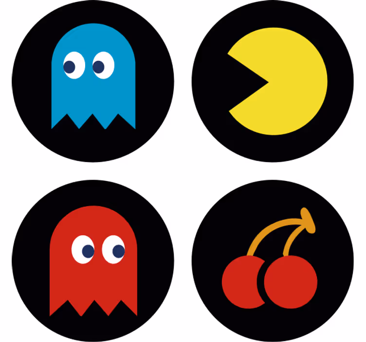 Podmetač za čaše nakaza s šarenim retro ikonama - TenStickers