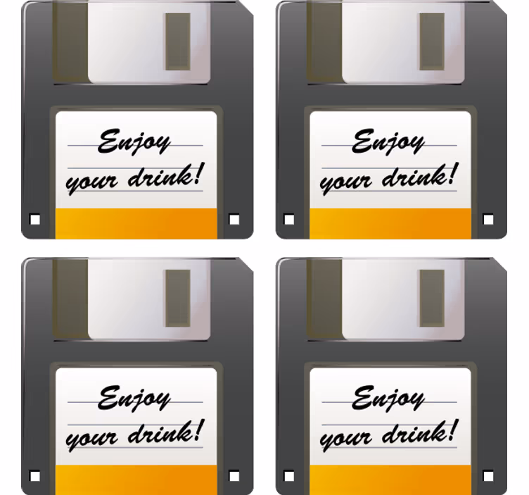 Podmetač za čaše s podsjetnikom za piće floppy disk - TenStickers