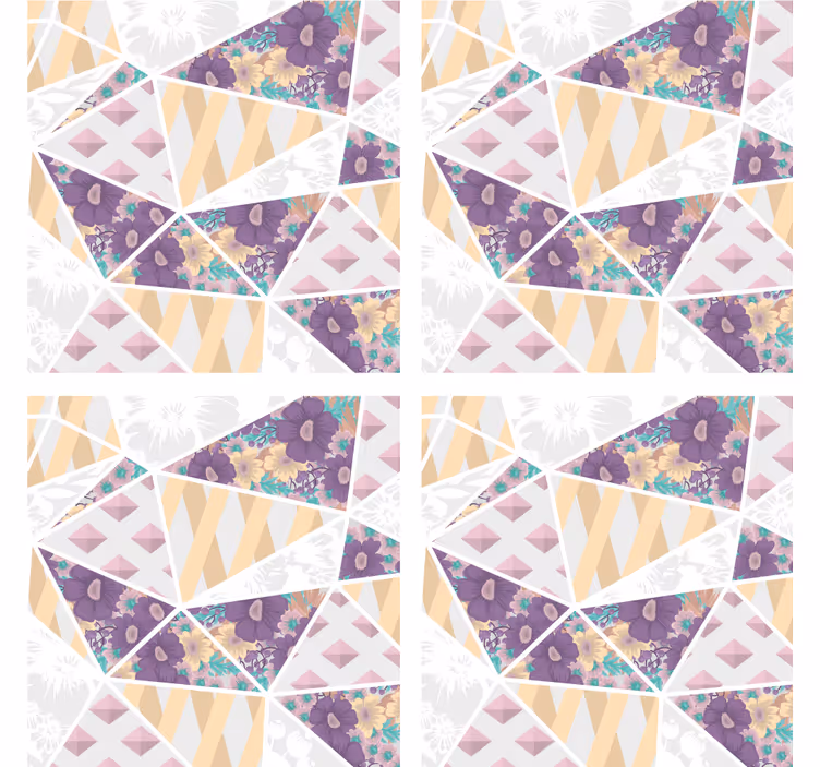 Podmetač za čaše s geometrijskim cvjetnim uzorcima - TenStickers