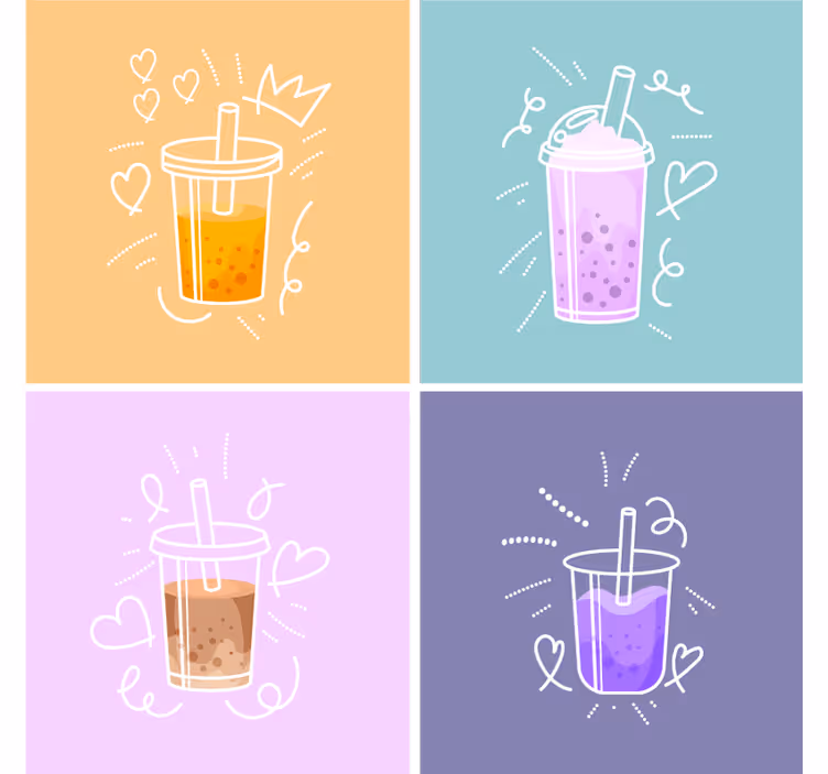 Podmetač za čaše moderan s šarenim ilustracijama pića - TenStickers