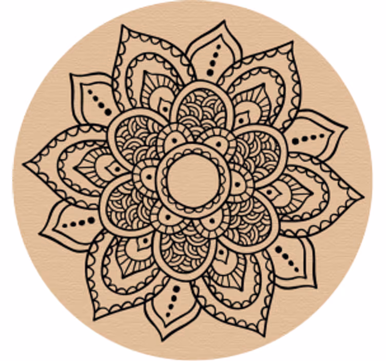Mandala drveni uzorak za prostirke za pivo - TenStickers
