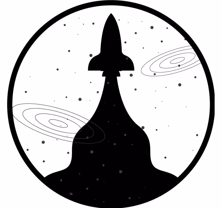 Podmetač za čaše nakaza raketa u silueti sa zvijezdama - TenStickers