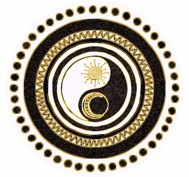 Podmetač za čaše nakaza s yin yang kružnim uzorkom - TenStickers
