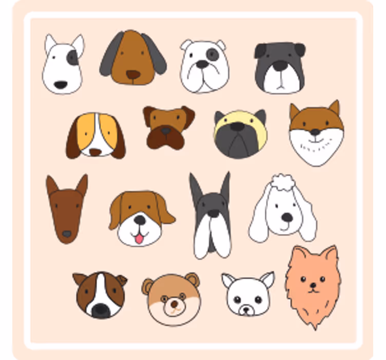Podmetač za čaše nakaza s simpatičnim životinjama - TenStickers