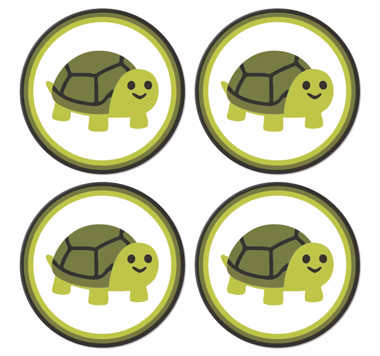 Podmetač za čaše nakaza s osmijehom kornjače - TenStickers