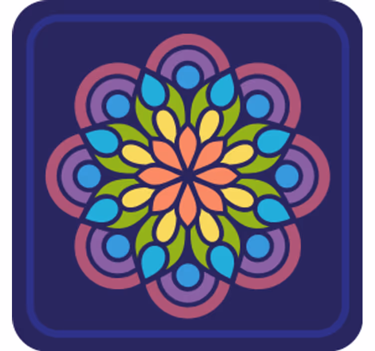 Podmetač za čaše s šarenim cvjetnim uzorkom - TenStickers