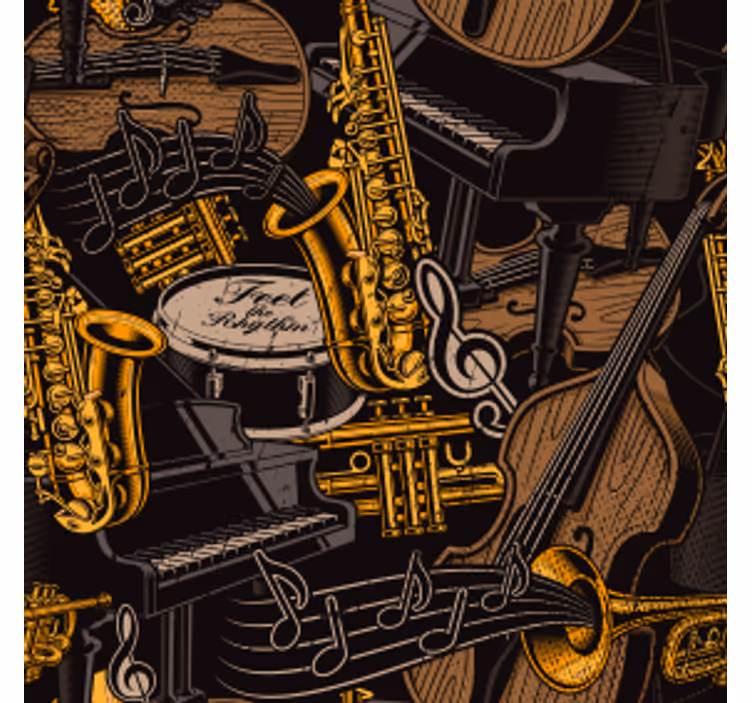 Podmetač za čaše nakaza uzorak glazbenih instrumenata - TenStickers