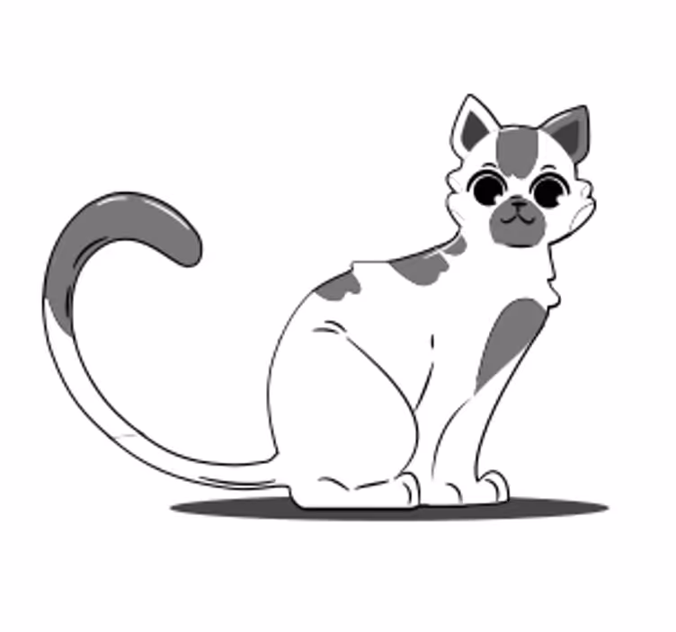 Podmetač za čaše moderan s slatkom mačkom - TenStickers