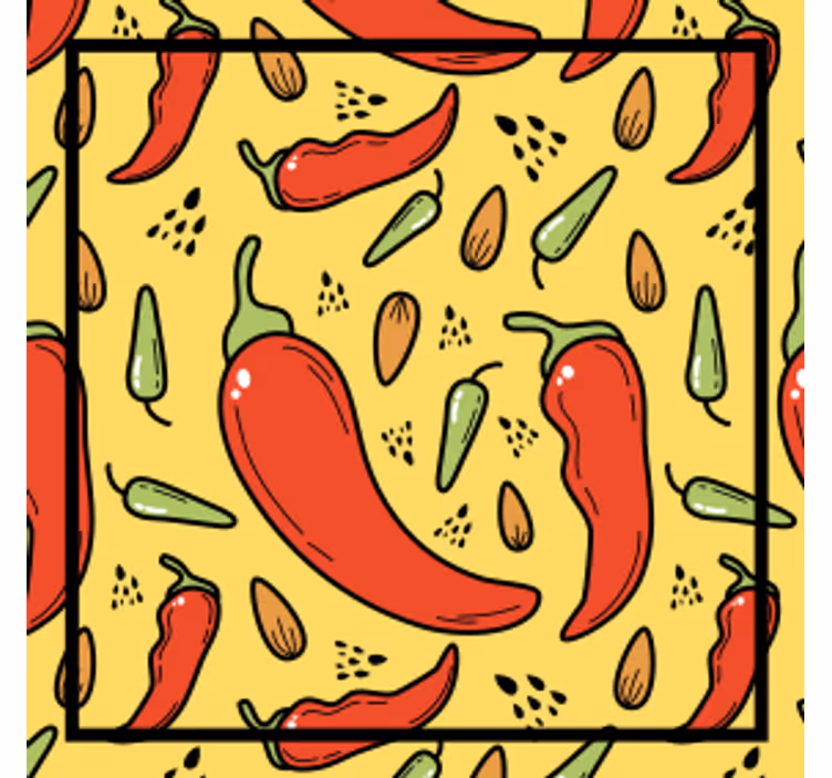 Podmetač za čaše moderan uzorak čili paprika - TenStickers