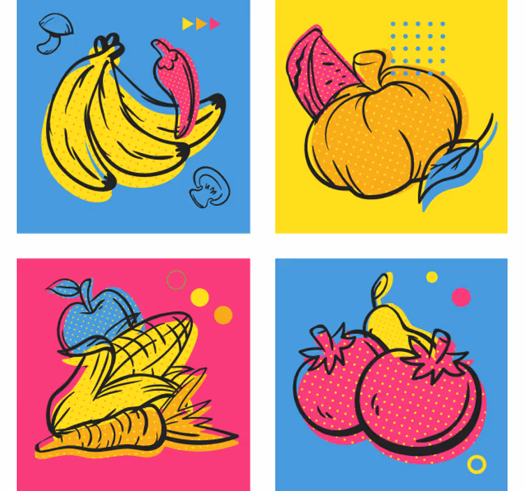 Podmetač za čaše moderan s ilustracijama voća - TenStickers