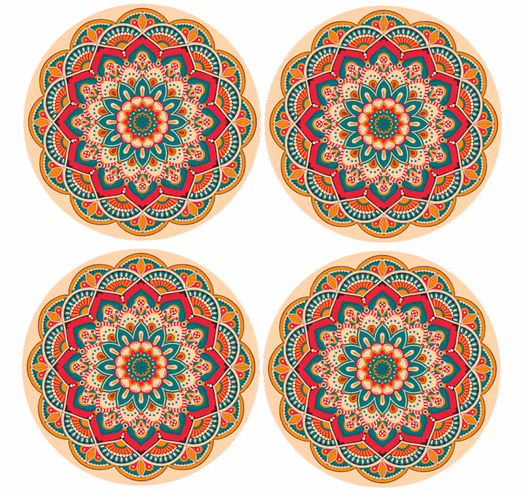 Podmetač za čaše moderan okrugli s mandala uzorkom - TenStickers