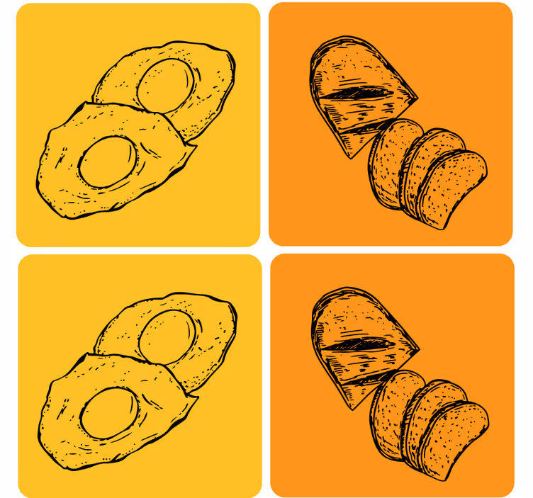 Podmetač za čaše moderan sliced avocado i kruh - TenStickers