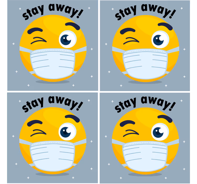 Podmetač za čaše s osmijehom i maskom - TenStickers