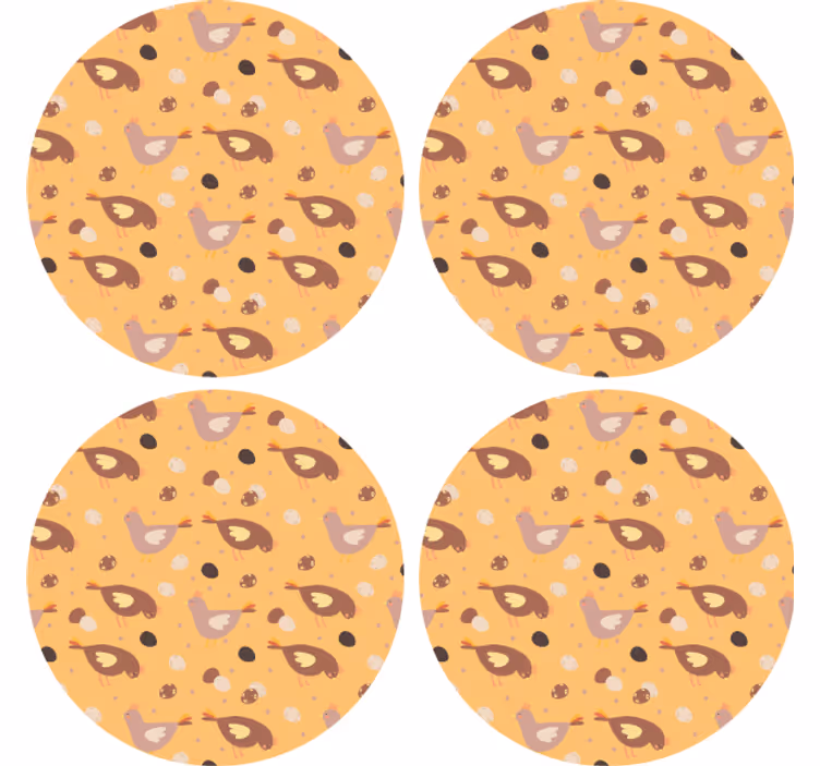 Podmetač za čaše nakaza ćudljiv ptičji uzorak - TenStickers