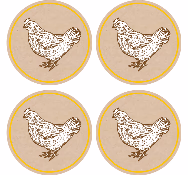 Podmetač za čaše berba s motivom šarmantne piletine - TenStickers