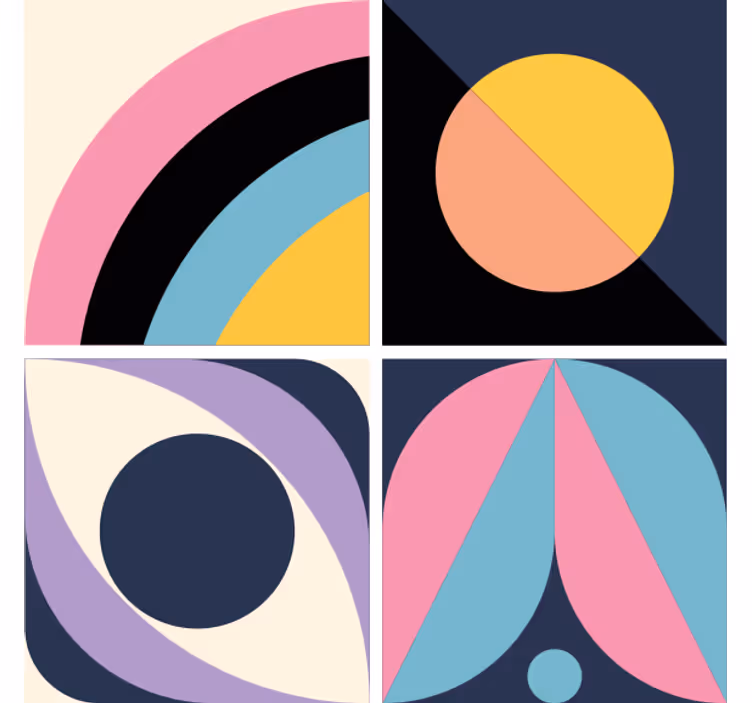 Podmetač za čaše moderan geometrijski kolor blokovi - TenStickers