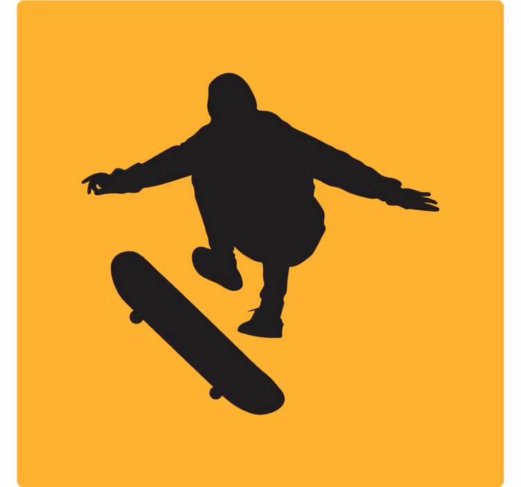 Podmetač za čaše berba silueta skatera - TenStickers