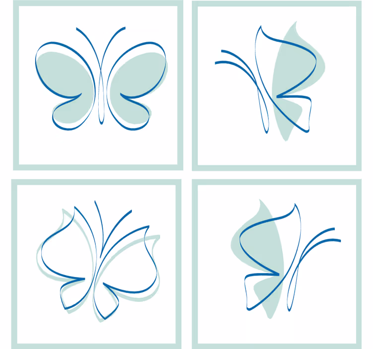 Podmetač za čaše s elegantnim uzorcima leptira - TenStickers