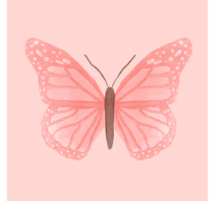 Podmetač za čaše berba s ilustracijom ružičaste leptirice - TenStickers