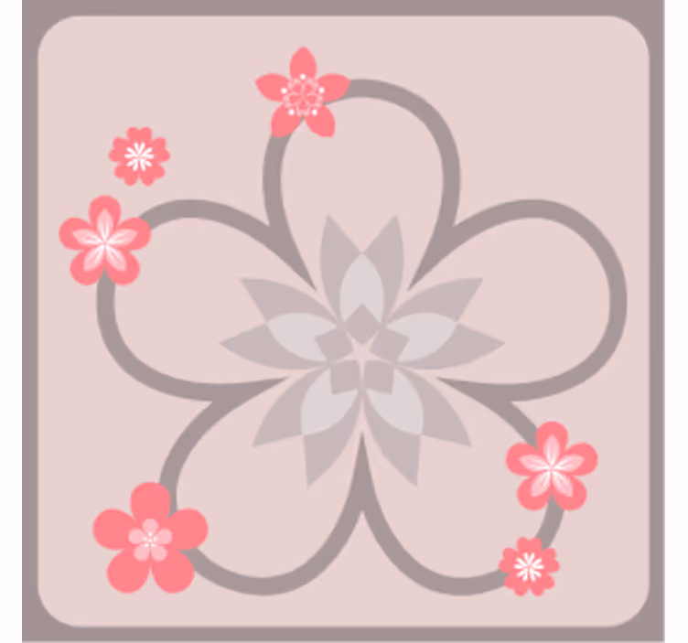 Podmetač za čaše moderan s elegantnim cvjetnim uzorkom - TenStickers