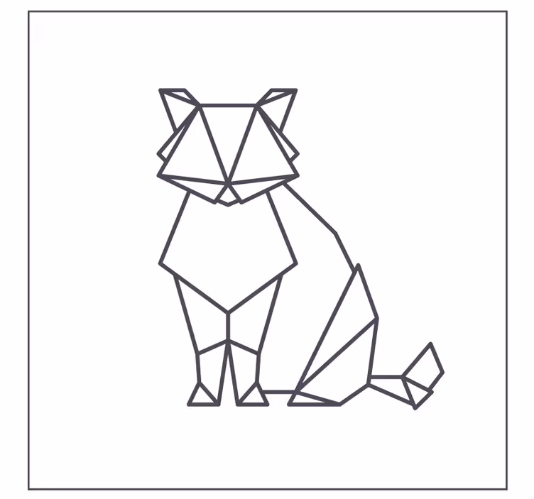 Origami mačka moderna vinil podmetača - TenStickers