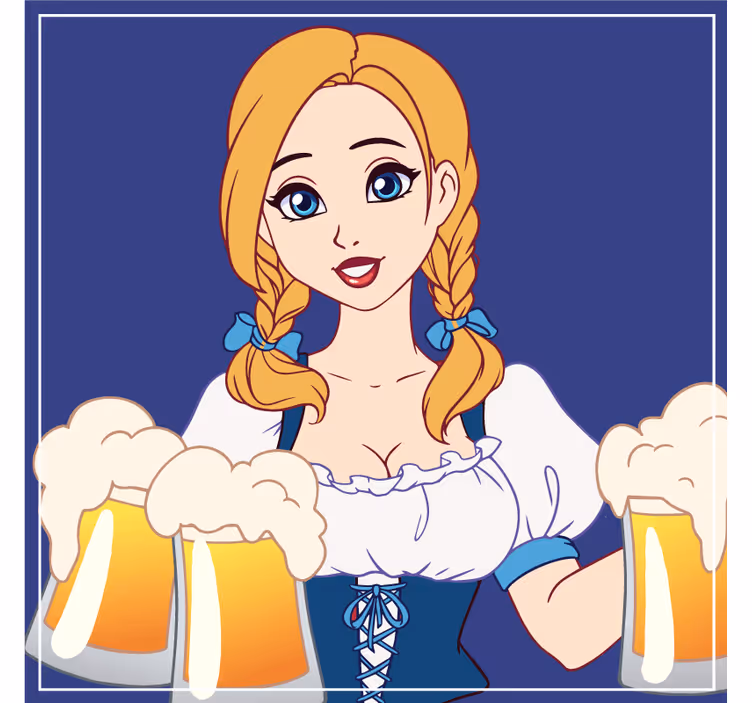 Prostirke za pivo s veselim konobarom ilustracijom - TenStickers
