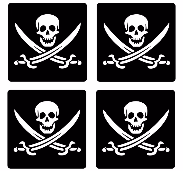Piratski veseli roger geek podmetači - TenStickers