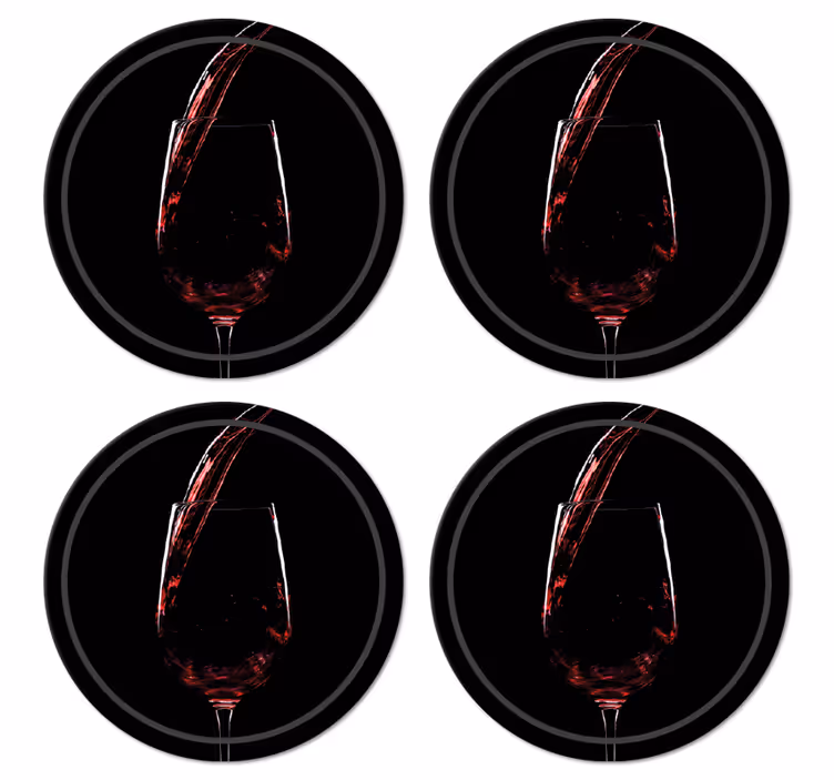 šalica crvenog vina berba podmetača - TenStickers