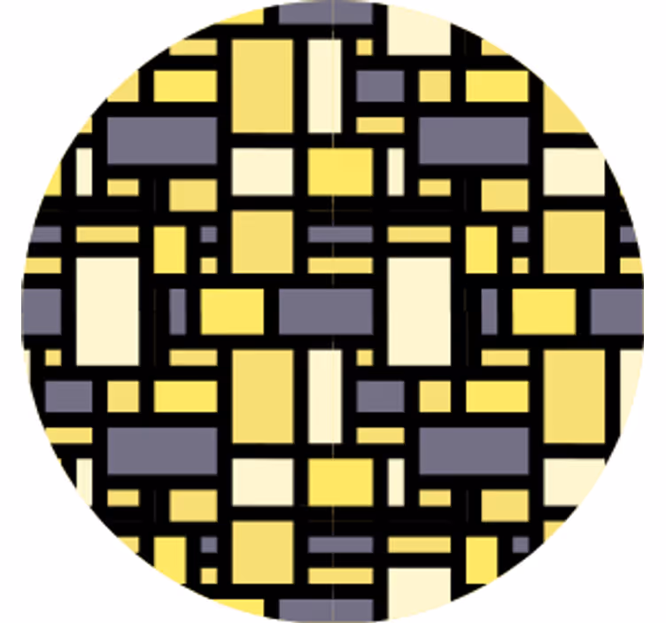 Podmetač za čaše s geometrijskim žutim i sivim uzorkom - TenStickers