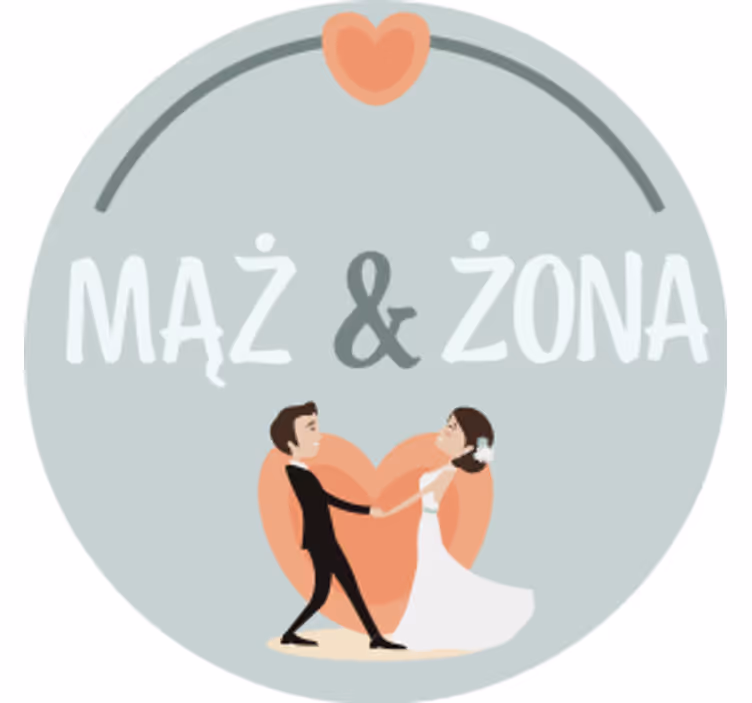 Podmetač za čaše vjenčanje par s srcem - TenStickers