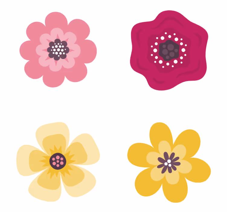 Podmetač za čaše nakaza s vibrantnim cvjetnim uzorcima - TenStickers