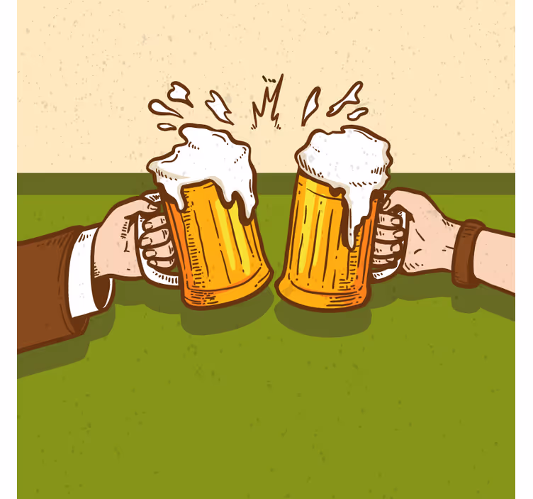 Prostirke za pivo s zvučnim pivskim kriglama - TenStickers