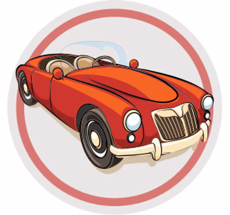 Podmetač za čaše nakaza vintage crveni sportski auto - TenStickers