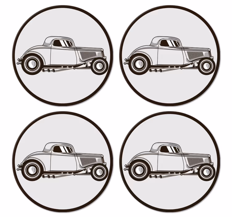 Podmetač za čaše nakaza u obliku klasičnog automobila - TenStickers