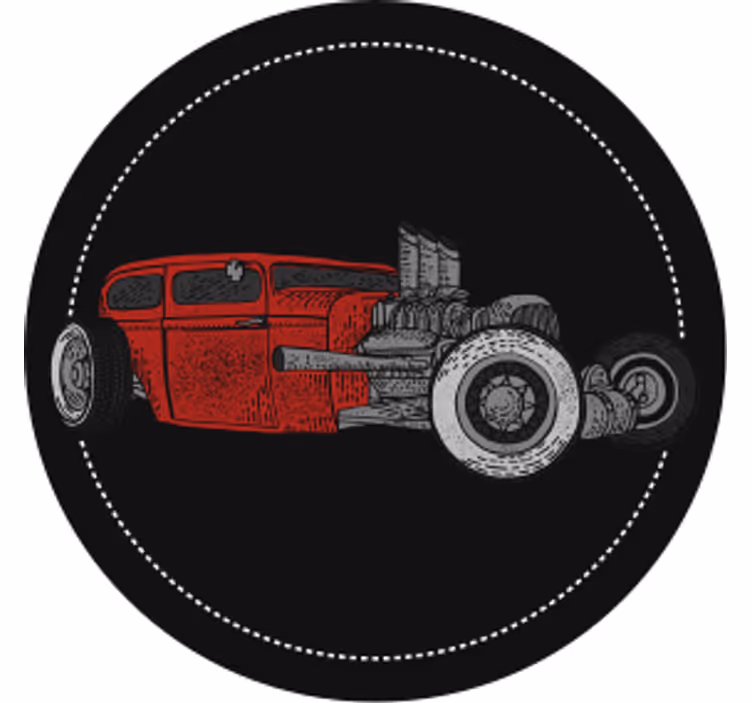 Podmetač za čaše berba klasična ilustracija hot roda - TenStickers
