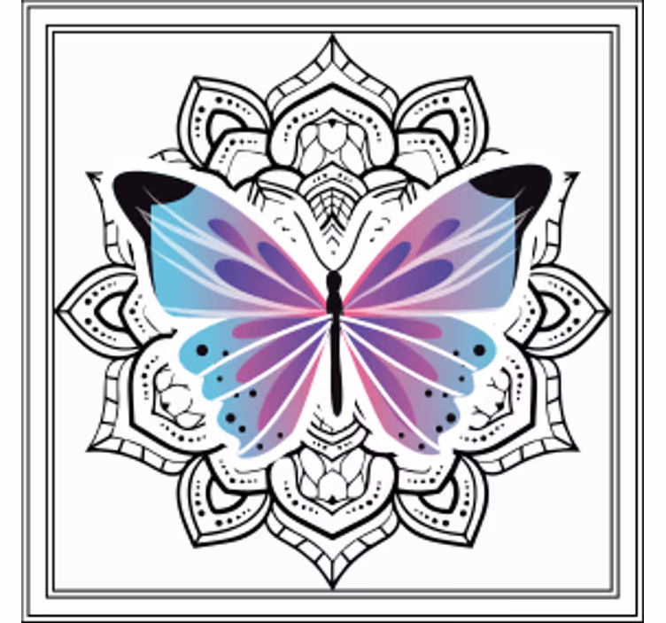 Podmetač za čaše Šarena leptir mandala - TenStickers