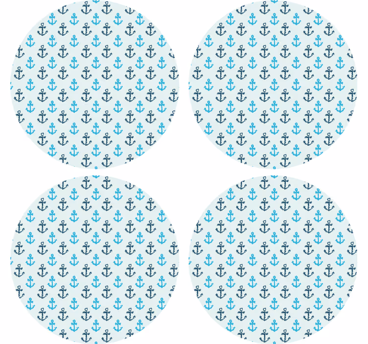 Podmetač za čaše s uzorkom sidra - TenStickers