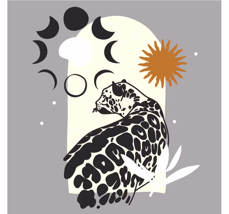 Podmetač za čaše nakaza elegantna silueta leoparda - TenStickers