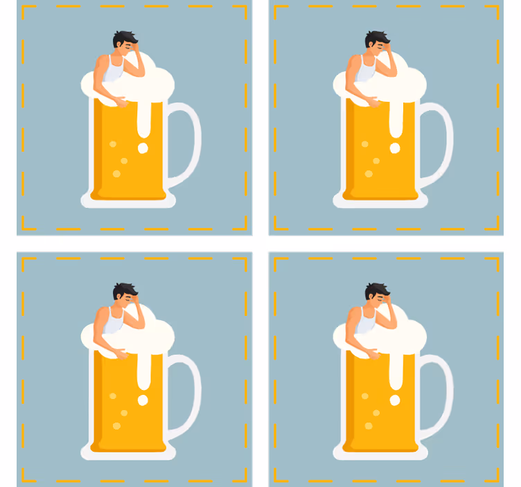 Prostirke za pivo s ilustracijom opuštajuće krigle - TenStickers