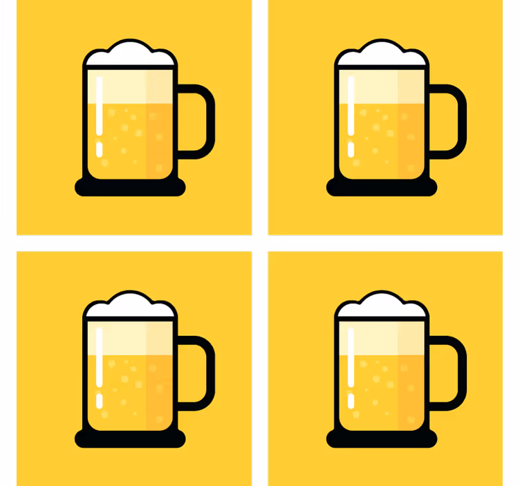 "emoji style" žute prostirke za pivo - TenStickers