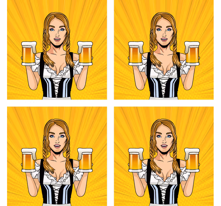 Prostirke za pivo s veselim ženama koje drže pivo - TenStickers