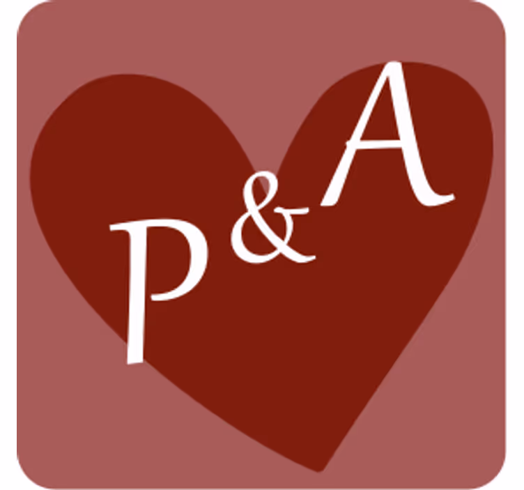 Podmetač za čaše vjenčanje s personaliziranim srcem - TenStickers