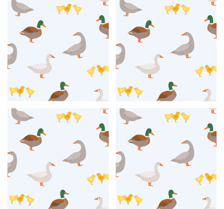 Podmetač za čaše prilagodljiv uz šarene uzorke pataka - TenStickers