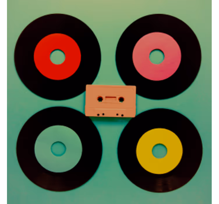 Podmetač za čaše nakaza retro vinilni set ploča - TenStickers
