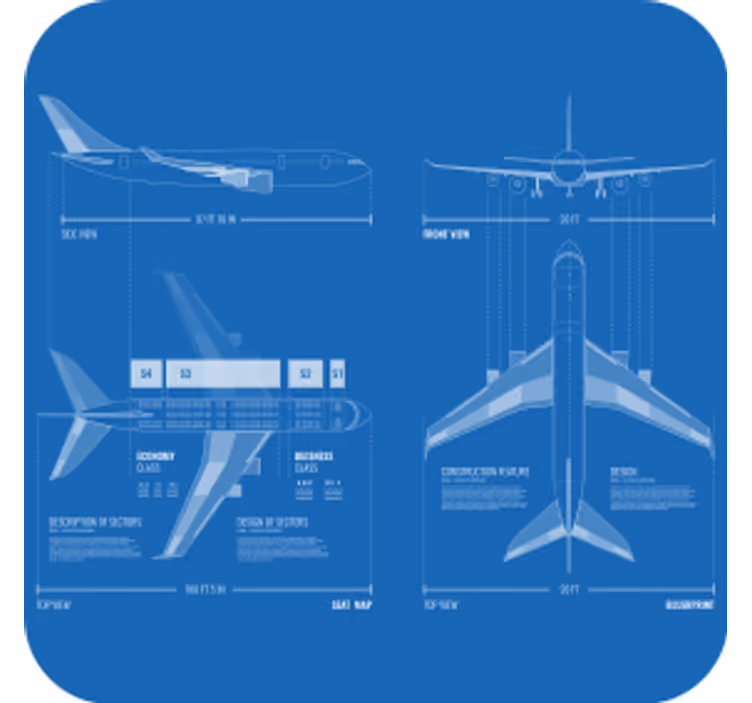 Podmetač za čaše nakaza s dizajnom aviona - TenStickers
