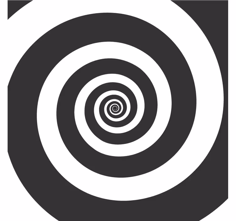 Crno -bijeli hipnotički retro spiralni podmetač - TenStickers