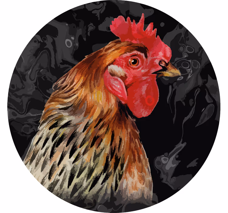 Podmetač za čaše berba realistična slika pijetla - TenStickers
