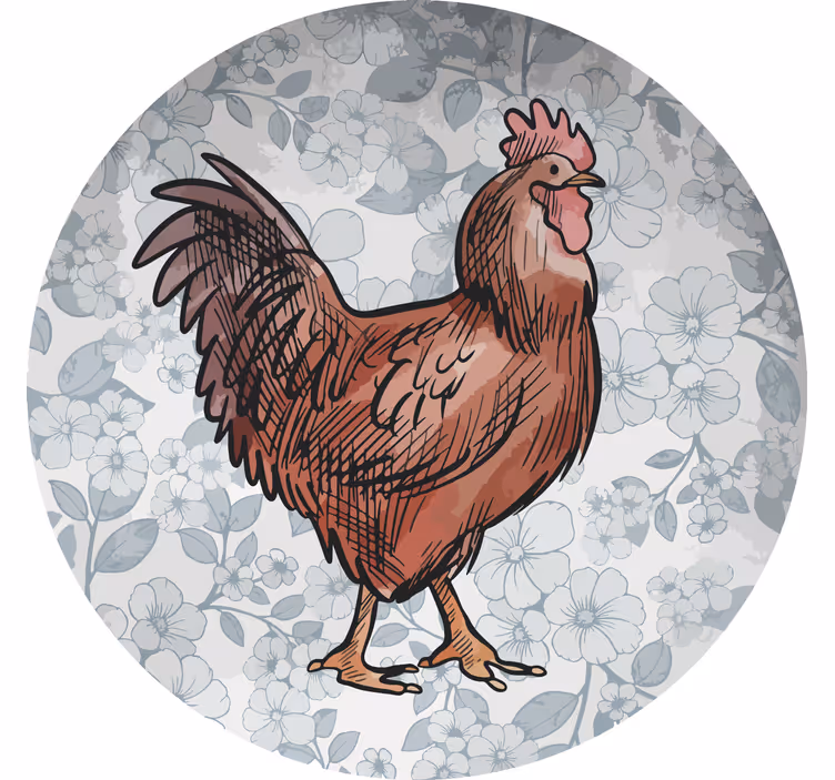 Podmetač za čaše moderan s ilustracijom cvjetne piletine - TenStickers